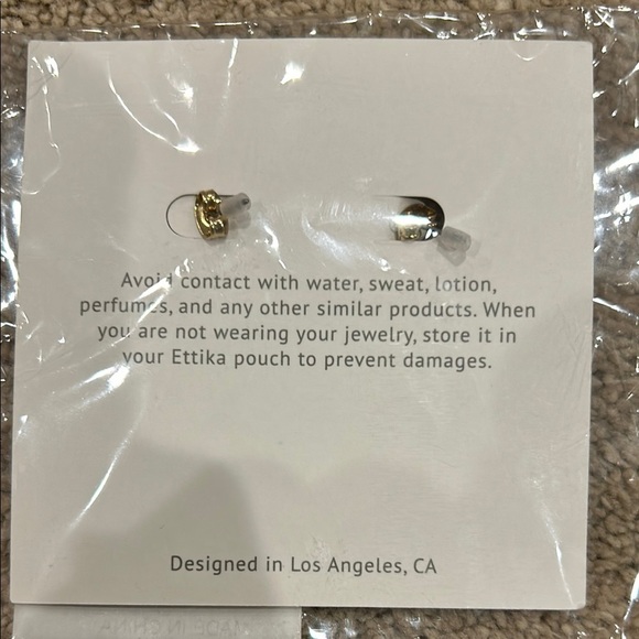 ettika Gold Geometric Earrings - Picture 2 of 2